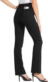 img 3 attached to Гибкие и модные: женские классические брюки для йоги Bootcut для офиса и повседневной одежды