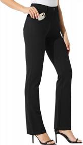 img 4 attached to Гибкие и модные: женские классические брюки для йоги Bootcut для офиса и повседневной одежды