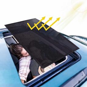 img 4 attached to Magnetic Car Sunroof Sun Shade Net Breathable Mesh Cover - 10 Sec Quick Install, Adsorption Soft Magnetic Technology, UV Protection For Camping & Parking Trips
