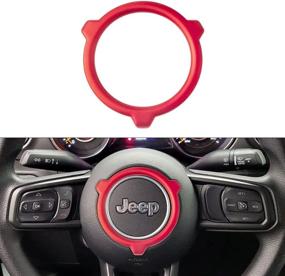 img 4 attached to 🚙 Enhance Your Jeep Wrangler JL JK Gladiator: YFRAUTO Steering Wheel Cover Decals & Red Interior Accessories (2018-2022)