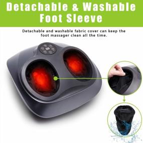img 1 attached to 🦶 Foot Massager with Heat - Shiatsu Deep Kneading Air Compression Electric Feet Massager Machine for Pain Relief, Gift, Home, Office