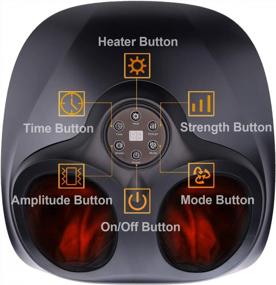 img 3 attached to 🦶 Foot Massager with Heat - Shiatsu Deep Kneading Air Compression Electric Feet Massager Machine for Pain Relief, Gift, Home, Office
