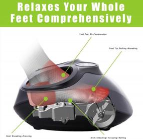 img 2 attached to 🦶 Foot Massager with Heat - Shiatsu Deep Kneading Air Compression Electric Feet Massager Machine for Pain Relief, Gift, Home, Office