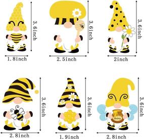 img 3 attached to 25-Pack Yellow Honeybee Gnome With Hat Wooden Pendant For Summer Animal Themed Party Decor, Hanging Tag With Rope For Birthday And Holiday Party Favors - WATINC