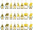 25-pack yellow honeybee gnome with hat wooden pendant for summer animal themed party decor, hanging tag with rope for birthday and holiday party favors - watinc logo