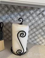 img 1 attached to RTZEN-Décor Hand Forged Wrought Iron Paper Towel Holder - Stylish Black Classic Countertop Stand review by Mary Maybank
