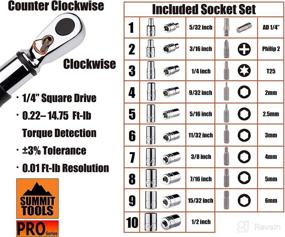 img 3 attached to 🔧 Summit Tools Bit-Head Digital Torque Wrench: Reliable Peak Torque Measurement, 1/4 inch Drive Adapter, Compact & Calibrated Design for Superior Performance (BMS2-020CN-S)