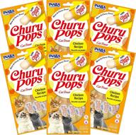 soft and chewy grain-free chicken cat treats with vitamin e - 24 tubes (4 per pack) - inaba churu pops логотип