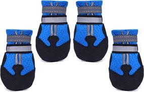 img 4 attached to 🐾 Dimicoo Breathable Dog Boots: Nonslip, Rubber Soft Sole, Blue XXL - Perfect for Summer (Pack of 4)