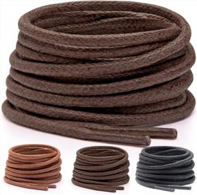 img 4 attached to 3 Pairs Waxed Oxford Shoelaces For Dress Shoes 3/32 Inch Thin