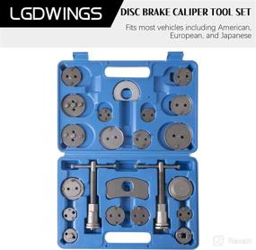 img 3 attached to 🔧 LGDWINGS 26PCS Heavy Duty Disc Brake Piston Caliper Compressor Rewind Tool Set - Brake Pad Replacement Reset Kit for American, European, Japanese Autos