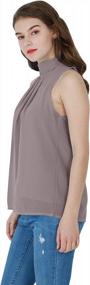 img 2 attached to Stylish Summer Tank Tops: YMING Womens Loose Chiffon Blouses In Solid Colors With Halter Neck And Plus Sizes