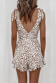 img 2 attached to Stylish And Comfortable Sleeveless Polka Dot Print Jumpsuit With Drawstring And Ruffle Hem For Women'S Summer Fashion