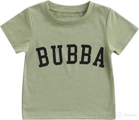 img 4 attached to Toddler Clothes Letter T Shirts Bubba Brown Apparel & Accessories Baby Girls for Clothing