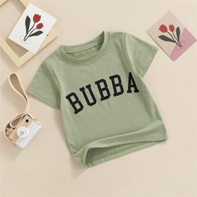 img 3 attached to Toddler Clothes Letter T Shirts Bubba Brown Apparel & Accessories Baby Girls for Clothing