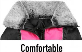 img 2 attached to Taglory Dog Winter Coats, Waterproof Reflective Dog Coat For Cold Weather, Zip Up Dog Jacket With Furry Collar For Medium Large And Extra Large Dogs, Hot Pink,XL