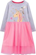 🌈 auranso rainbow girls' sleeve cotton dresses: vibrant clothing for trendy girls logo