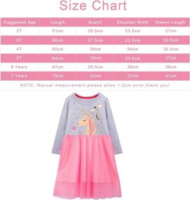 img 1 attached to 🌈 Auranso Rainbow Girls' Sleeve Cotton Dresses: Vibrant Clothing for Trendy Girls