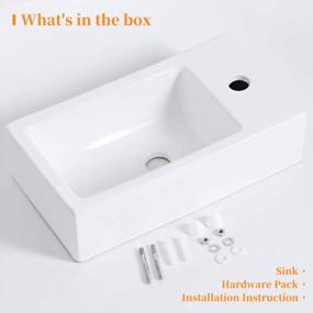 img 1 attached to HOROW Bathroom Small Wall Mount Rectangle Corner Sink White Porcelain Ceramic Vessel Sink, Right Hand