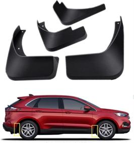 img 1 attached to 🚘 Enhance Your Ford Edge's Protection with TOPGRIL Mud Flaps Kit - 2019 2020 2021 Edition! Front and Rear Fender Guards - 4-PC Set