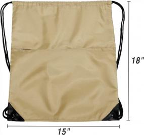 img 2 attached to Универсальный и прочный рюкзак на шнурке: водонепроницаемый спортивный рюкзак с застежкой-молнией — идеально подходит для мужчин и женщин в пути!
