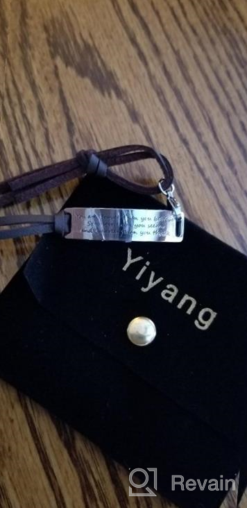 img 1 attached to Yiyang Motivational Inspirational Leather Bracelet - Adjustable Bangle Jewelry in Stainless Steel review by Danierl Temple