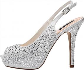 img 3 attached to Sparkling Elegance: Women'S High Heel Rhinestone Platform Pumps For Weddings And Special Occasions
