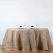 wholesale natural rustic burlap tablelinens jute round tablecloth - 132" efavormart for wedding event decoration logo
