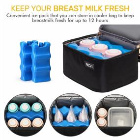 img 3 attached to NCVI Breastmilk Cooler Bag With Ice Pack, Insulated Lunch Bag For Women Men, Baby Bottle Bag Fits 6 Bottles For Nursing Mom Daycare, Double Deck Cooling Bag, Work, School, Picnic (Black)