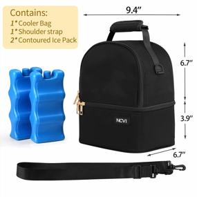 img 1 attached to NCVI Breastmilk Cooler Bag With Ice Pack, Insulated Lunch Bag For Women Men, Baby Bottle Bag Fits 6 Bottles For Nursing Mom Daycare, Double Deck Cooling Bag, Work, School, Picnic (Black)