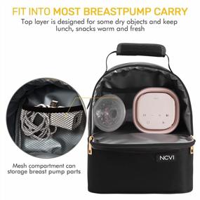 img 2 attached to NCVI Breastmilk Cooler Bag With Ice Pack, Insulated Lunch Bag For Women Men, Baby Bottle Bag Fits 6 Bottles For Nursing Mom Daycare, Double Deck Cooling Bag, Work, School, Picnic (Black)