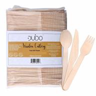 biodegradable disposable wooden cutlery utensils – (pack of 275) 110 forks 55 knives 110 spoons 5.5-inch set eco-friendly compostable and disposable silverware kit party supplies events logo