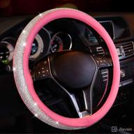 blueshyhall steering wheel cover leather with bling bling rhinestones crystals auto car for girls логотип