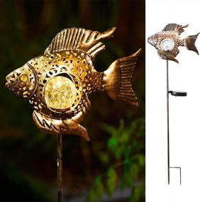 img 4 attached to Illuminate Your Garden In Style With Bronze Solar Fish Stake Lights