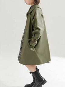 img 1 attached to FISACE Girls Trench Coat: Classic Lapel Windproof Rain Jacket