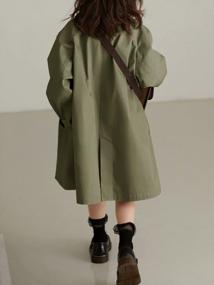 img 2 attached to FISACE Girls Trench Coat: Classic Lapel Windproof Rain Jacket