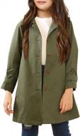 fisace girls trench coat: classic lapel windproof rain jacket logo