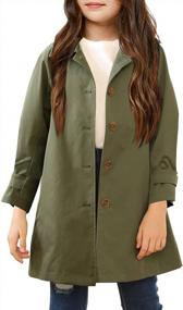 img 3 attached to FISACE Girls Trench Coat: Classic Lapel Windproof Rain Jacket