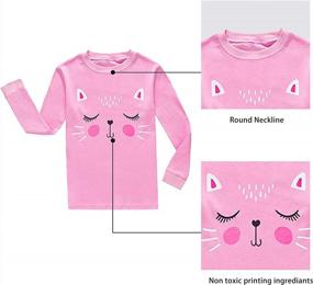 img 3 attached to Cozy And Comfortable: KikizYe'S 100% Cotton Long Sleeve Pajamas For Little Big Girls