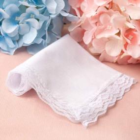img 1 attached to Soft And Stylish: Houlife 100% Cotton Handkerchiefs With White Lace For Women'S Wedding And Party Needs