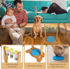 img 2 attached to Interactive Dog Treat Toy With Lick Mat And Slow Dispenser Feeder - Adjustable Height Puzzle Feeder For IQ Training, Pet Anxiety Relief - Perfect For Small To Large Dogs