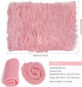 img 2 attached to 4 Pcs Newborn Photography Props Outfits- Baby Long Ripple Wrap And Toddler Swaddle Blankets Photography Mat With Cute Headbands For Infant Boys Girls(0-12 Months) (Pink)