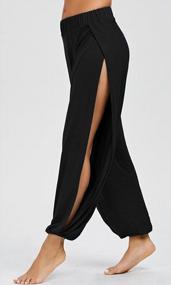 img 1 attached to AvaCostume High Slit Harem Pants Women Hippie Harem Pants Trousers