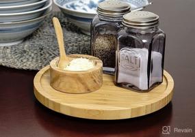 img 2 attached to 🎋 Bamboo Tool Crock Turntable Lazy Susan by RSVP International, 8.25 inches - Ideal for Cabinets or Countertops - Rotating Base with Strong Lip for Organizing Spices & Small Bottles