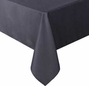 img 4 attached to Rectangle Tablecloth 60X84 Inch - Stain Resistant Polyester Table Cloth, Washable Fabric Cover For Dining, Buffet Parties And Camping, Grey