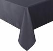 rectangle tablecloth 60x84 inch - stain resistant polyester table cloth, washable fabric cover for dining, buffet parties and camping, grey logo