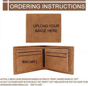 img 3 attached to Custom Engraved Photo Wallets - Perfect Gift For Dad, Husband Or Son!