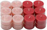 candlenscent valentine's day set: pack of 24 pink and red rose petals scented tea light candles variation logo