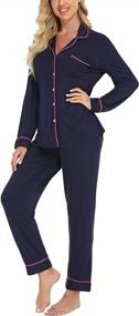 img 2 attached to Cozy Up In Style: ARGCONNER Women'S Button-Down Pajama Set For Comfortable Nightwear