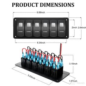 img 1 attached to 🔮 Premium Pre-Wired Aluminum Rocker Switch Panel with Purple Backlit Toggle Switches - Ideal for Automotive, Marine, Boat, RV, ATV, UTV, RZR Off Road Use (6 Gang)